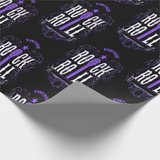 Lila Vintager Stein und Rollen Geschenkpapier (Ecke)