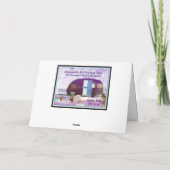 Lila Vintager Vibe Camper Trailer zum Geburtstag Karte (Rückseite)