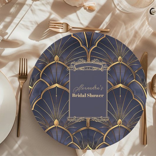 Lila Vintages Art Deco Brautparty Pappteller