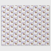 Lila Vintages Black Santa Winking Weihnachtsgesche Geschenkpapier (Flach)