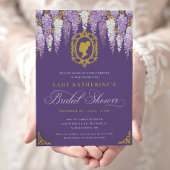 Lila Vintages Brautparty Einladung