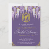 Lila Vintages Brautparty Einladung (Vorderseite)