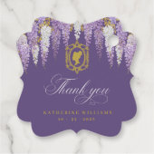 Lila Vintages Brautparty Geschenkanhänger (Rückseite)