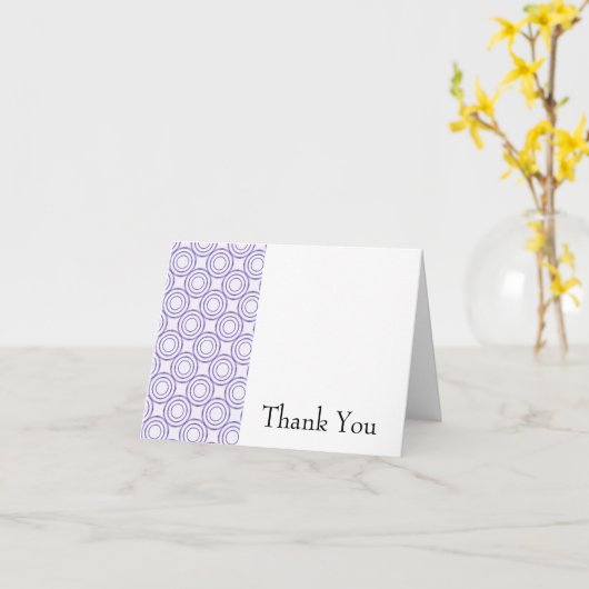 Lila Vintages Circle Pattern Danke Karte (Gelbe Blume)