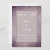 Lila Vintages Damaskus-Foto Save the Date (Rückseite)