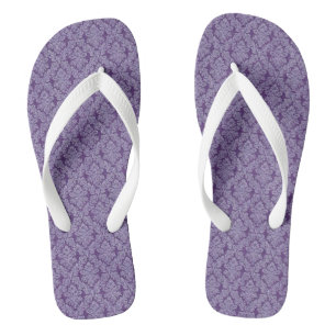 Lila Vintages Damast-Ziermuster Badesandalen