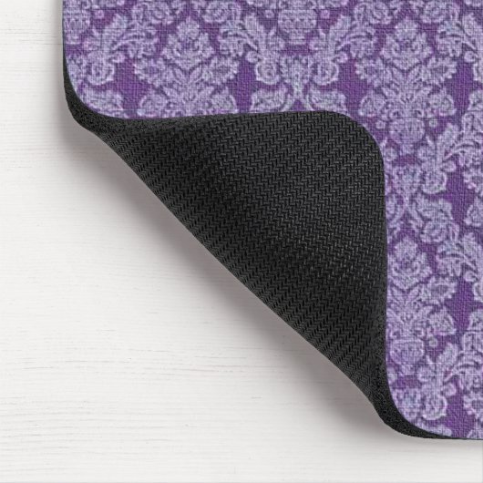 Lila Vintages Damast-Ziermuster Mousepad (Ecke)