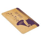 Lila Vintages Gramophon Premium Magnet (Rechte Seite)