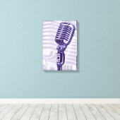 Lila Vintages Mikrofon, Canvas drucken Leinwanddruck (Insitu (Holzboden))