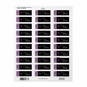 Lila Vintages Monogramm W Hochzeitsschwarz Hinterg (Vorne)