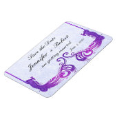 Lila Vintages Pfauenhochzeitmagnet Magnet (Linke Seite)