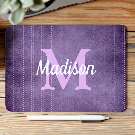 Lila Vintages Pinstrichband Retro Lilac Monogramm Mousepad
