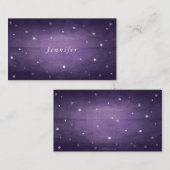 Lila Vintages Sternenkasten Halloween Platzkarte (Vorne/Hinten)
