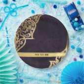 Lila Vintages Verziertes Gold Pappteller (Party)