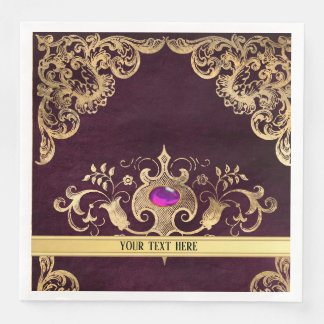 Lila Vintages Verziertes Gold Serviette
