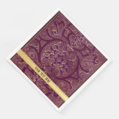 Lila Vintages Verziertes Gold Serviette (Ecke)