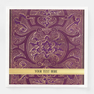 Lila Vintages Verziertes Gold Serviette