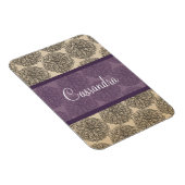 Lila Vintages Zinnia Premium Magnet (Rechte Seite)