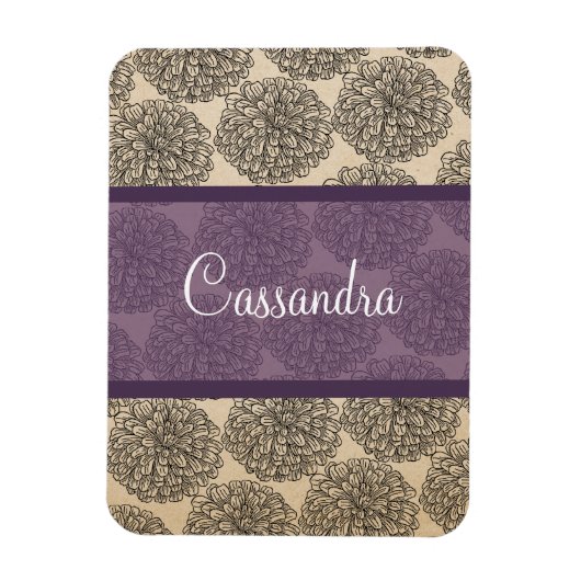 Lila Vintages Zinnia Premium Magnet (Vertikal)