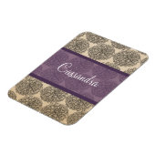 Lila Vintages Zinnia Premium Magnet (Linke Seite)