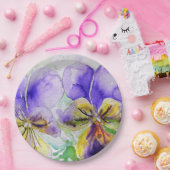 Lila Viola Blume Musterpapierplatte Party Pappteller (Party)