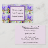 Lila Viola Blume Watercolor Visitenkarte (Vorne/Hinten)