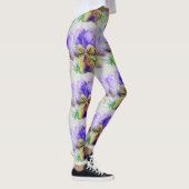 Lila Viola Floral Blume Aquarell Leggings (Rechts)