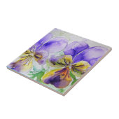 Lila Viola Floral Blume Aquarellmalerei Fliese (Seite)