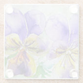 Lila Viola Floral Blume Aquarellmalerei Glasuntersetzer (Rückseite)