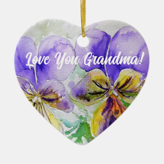 Lila Viola Floral Liebe Rodelbahn mit Aussicht Keramik Ornament (Vorne)