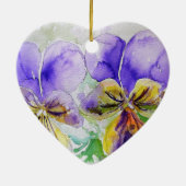 Lila Viola Floral Liebe Rodelbahn mit Aussicht Keramik Ornament (Hinten)