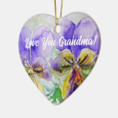 Lila Viola Floral Liebe Rodelbahn mit Aussicht Keramik Ornament (Links)