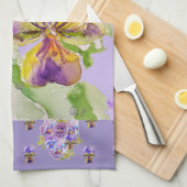 Lila Viola Lavender Watercolor Blume Geschirrtuch (Viertel Falte)