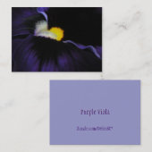 Lila Viola-Makro-ATC 1 Visitenkarte (Vorne/Hinten)