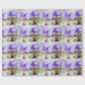 Lila Viola Pansy Blume Watercolor Wrapping Geschenkpapier (Flach)