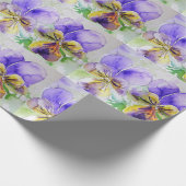 Lila Viola Pansy Blume Watercolor Wrapping Geschenkpapier (Ecke)