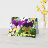 Lila Viola Pansy Hübsche Blume Blumenkarte Karte (Gelbe Blume)