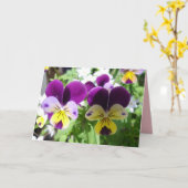 Lila Viola Pansy Hübsche Blume Blumenkarte Karte (Gelbe Blume)