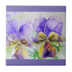Lila Viola Pansy Keramik Tile Fliese