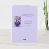 Lila Viola Pansy Kunstrasenkarte Karte (Rückseite)