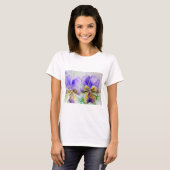 Lila Viola Pansy Wasserfarbenmalerei T Shirt (Vorne ganz)