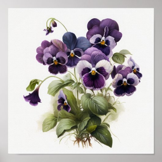 Lila Violas Blume Art Print Poster (Vorne)