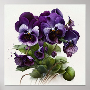 Lila Violas Blume Art Print Poster