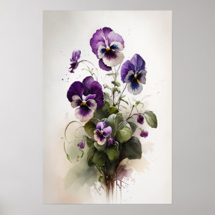 Lila Violas Blume Art Print Poster