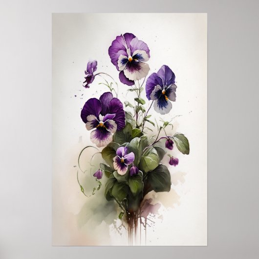 Lila Violas Blume Art Print Poster (Vorne)