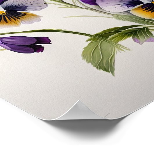 Lila Violas Blume Art Print Poster (Ecke)