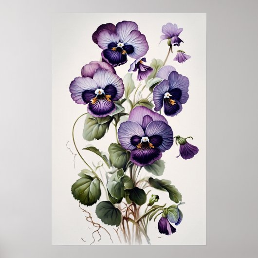 Lila Violas Blume Art Print Poster (Vorne)