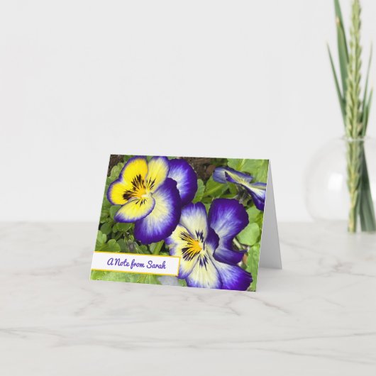 Lila Violas Personalisierte Note Card Dankeskarte (Vorderseite)