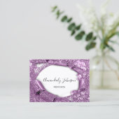 Lila Violet Amethyst 3D Frame Confetti Cristals Visitenkarte (Stehend Vorderseite)