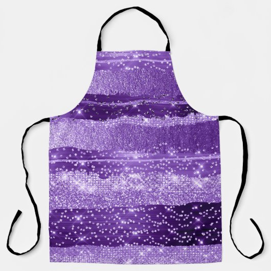 Lila Violet Amethyst Strokes Moderne Confetti Schürze (Vorderseite)